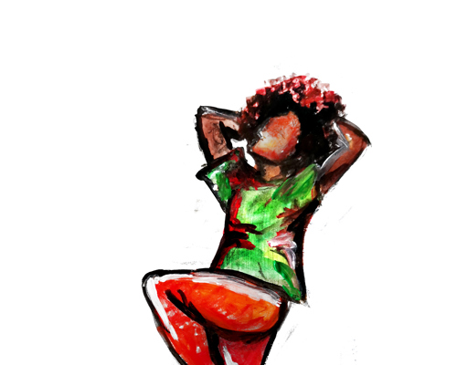 painting of young global majority female dance of the african diaspora dancer 